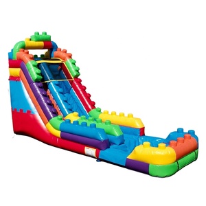Tobogán acuático comercial personalizado de 15 pies de altura, tobogán de bloques de construcción inflable, tobogán acuático para <span class=keywords><strong>alquiler</strong></span> - Product Image 4