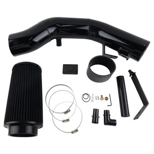 Air Intake Kit For 2003-2007 Ford 6.0L Diesel F-Series Pickup Trucks <b>Black</b> Aluminum Alloy With <b>Bracket</b> - Product Image 2