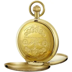 Vintage Double Sided Skeletonized Men's Mechanical <strong>Pocket</strong> <strong>Watch</strong> Luxury Ornate Necklace Pendant Clock Gentleman <strong>Suit</strong> Match <strong>Watch</strong> - Product Image 4