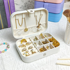 Scatola portaoggetti GREENSIDE semplice portagioie in velluto a doppio strato portagioie portatili per <span class=keywords><strong>orecchini</strong></span> in plastica antiossidante portagioie - Product Image 1