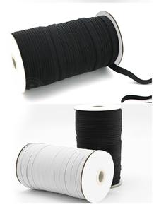 SUXI-0222 DIY 저렴한 가격 공장 재고 고탄성 나일론 플랫 탄성 브레이드/코드/밴드 6mm 8mm 10mm 크기 흑백 색상" - Product Image 4