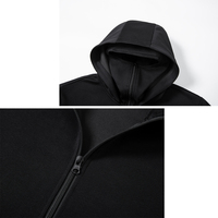 Sweat-shirt unisexe à capuche, couleur unie, fermeture éclair, 100% polyester, coupe-vent, respirant, cardigan, fabrication OEM ODM, expédition directe d'usine