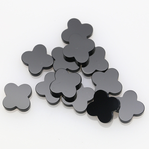 6mm đến 16mm tự nhiên màu đen <span class=keywords><strong>onyx</strong></span> đá quý bốn lá Clover Agate Loose đá quý - Product Image 3