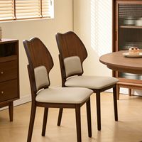 Chaise de salle à manger minimaliste moderne en bois massif, pliable en un clic, lot de 2, pour la maison et les restaurants, dossier confortable