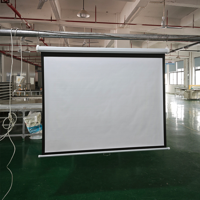 Pull-down Outside 72 84 100 120 Inch Pull Down Set Rollable Auto Fast Fold Moving Projector Screen Curtain for Projector