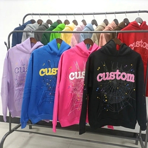 Sweat à capuche en coton surdimensionné 450GSM, imprimé graphique en relief, streetwear unisexe, marque privée - Product Image 1