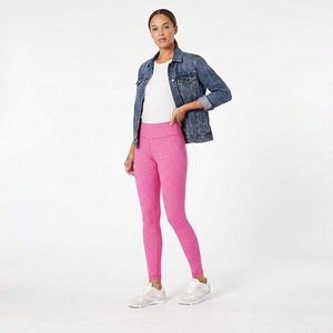 Leggings de Cintura Alta para Mujer, Color Rosa Sólido, Largo hasta el Tobillo, Cintura Elástica, Pantalones de Yoga Casuales y Elásticos - Product Image 5