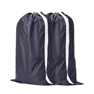 Produsen kustom ritsleting daur ulang dapat dilipat ukuran besar tas <span class=keywords><strong>laundry</strong></span> logo dengan tali serut - Product Image 1