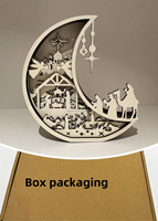 Elegante Weihnachts-Krippe aus Holz, mondförmig, lasergeschnitten, mehrschichtig – Dekofigur & Spielzeug für festliche Anlässe