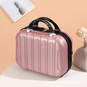 Custom Logo 12inch 14inch ABS Hard Side Girls Suitcase OEM Fashion Zipper Cosmetic Bag <b>Makeup</b> Artist Mini Storage <b>Case</b> - Product Image 2