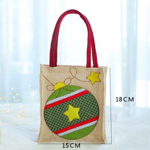 Reusable Cute Durable Santa Xmas Event Party Supplies Gift <b>Goody</b> Packing Linen Shopping Tote <b>Bag</b> - Product Image 2