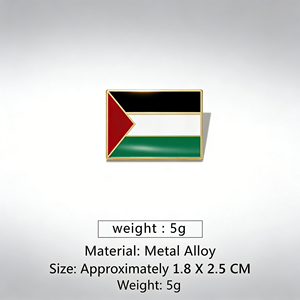 Broche en métal doré personnalisée en gros, motif drapeau palestinien, épinglette émaillée, cadeau, épinglette de la paix - Product Image 5
