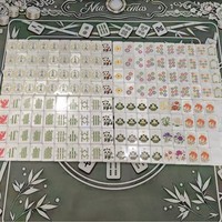 Set Mahjong Akrilik Kustom Amerika 160 Buah Ubin Berukir Panda Bambu Koi Bunga Joker Permainan Meja Grosir