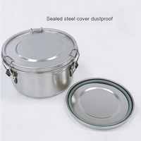 Récipient de stockage des aliments en acier inoxydable Boîte à lunch Indian Tiffin Box Verrouillage de la plaque Ne fuit pas Boîte à lunch ronde