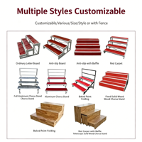 Support photo moderne minimaliste à 3 niveaux, podium pliable portable pour performance chorale et remise de diplôme