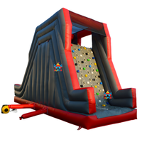Mur d'escalade gonflable durable avec deux pistes et toboggan, en PVC de qualité commerciale, conçu pour les enfants, pour le jeu intérieur et extérieur et la location