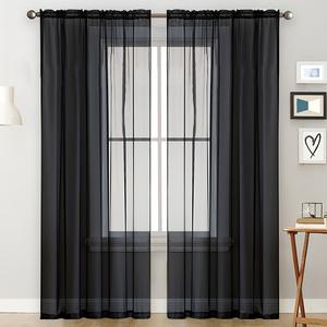 Vente en gros de rideaux transparents de salon de couleur unie de haute qualité Offre Spéciale rideaux transparents en polyester pour <span class=keywords><strong>chambre</strong></span> à coucher prête à l'emploi - Product Image 4