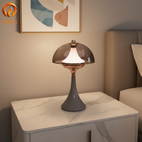 Lampe de table LED moderne rechargeable, corps en aluminium, commande tactile flexible, sans fil, alimentée par batterie, lumière de nuit protectrice pour les yeux