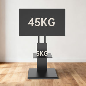 Support <span class=keywords><strong>TV</strong></span> pivotant en acier pour sol extérieur avec base en MDF <span class=keywords><strong>et</strong></span> étagère pour DVD pour téléviseurs LCD/LED de 32 à 70 pouces - Product Image 4