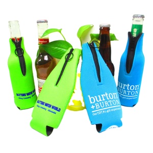 Ring Zipper <b>Collapsible</b> Neoprene Insulators for 12oz 330ml Bottles Party Drink Coolies Cover Beer Bottle Cooler - Product Image 5