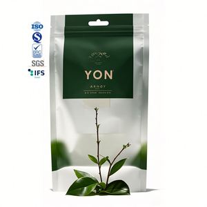 Custom Powdered Green Tea <b>Pouches</b> Packaging <b>Food</b> Stand up Plastic Bags <b>Reusable</b> Ziplock Mylar Bags With Window - Product Image 1