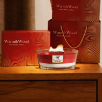 Bougie parfumée en verre en forme de bateau de luxe, grande bougie aromathérapeutique multicouche avec couvercle, emballage en boîte cadeau pour la fragrance d'intérieur