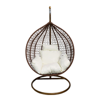 Fauteuil Suspendu Balancelle Œuf en Rotin de Jardin avec Support, pour Balcon, Terrasse, Patio, Hammac, Mobilier d'Extérieur Personnalisé en Gros