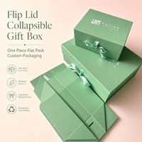 Boîte cadeau pliable écologique FSC avec couvercle magnétique, logo personnalisé, emballage plat pliable pour vêtements, OEM ODM