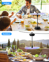 Ventilateur anti-mouches portable pliable pour usage domestique lames holographiques éloigner les mouches des tables pour pique-nique barbecue fête cuisine