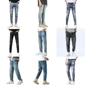 Cotta New Italy Style Hommes Distressed Détruit Badge Pantalon Art Patches Skinny Biker Blanc Jeans Slim Pantalon Hommes Denim Jeans