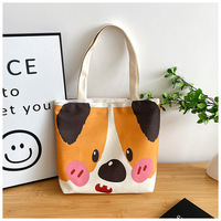 Nouveauté Sac à bandoulière en toile avec motif d'animaux mignons de dessin animé pour tous les jours