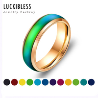 Bague en acier inoxydable de couleur changeante, bague d'humeur, de température, mm