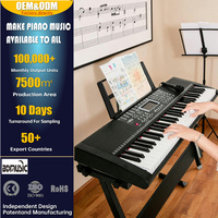Teclado Electrónico de 61 Teclas, Piano de Plástico para Principiantes, Instrumento con Altavoz Incorporado, Batería AA, 60 Canciones de Demostración, Fuente de Alimentación de CC 9V