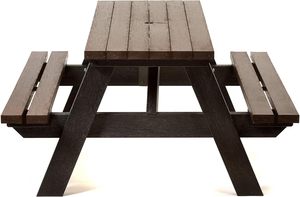 Heavy Duty <b>Outdoor</b> Furniture Picnic Bench-a Frame Commercial Grade Park <b>Table</b>-6 Person (<b>Black</b> and Brown) Outdoo - Product Image 5