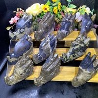 Statue de Dragon en Agate Volcanique Naturelle Sculptée, Réactive aux UV, Pierre de Guérison, Décoration d'Intérieur, Cadeau de Collection – Vente en Gros