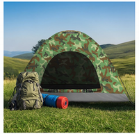 Tenda Lipat Pantai 1-2 Orang Berbahan Poliester Taffeta dengan Rangka Fiberglass, Tenda Pancing Portabel, Kanvas Katun Tahan Air