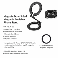 Support de téléphone magnétique double en aluminium pliable pour voiture, idéal pour le streaming en direct en extérieur, vente en gros d'usine, logo personnalisé