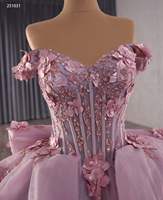 QUEENSGOWN Royal robe de bal à épaules dénudées lilas Tulle Empire Quinceanera avec appliques florales robe de soirée de bal formelle pour femmes