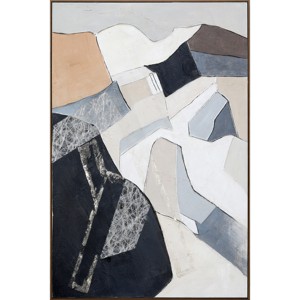 Peintures murales décoratives abstraites nordiques à blocs de couleurs, impression numérique artisanale sur toile avec tailles personnalisées pour la décoration intérieure - Product Image 2