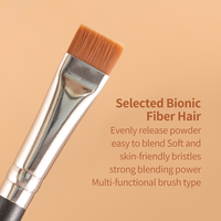 Pinceau de maquillage professionnel à poils synthétiques, manche en bois, virole en aluminium, pour correcteur et soins de la peau, marque privée, logo personnalisé, format compact