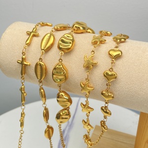 กำไลข้อมือชุบทอง 18K ขายส่งจากโรงงาน กำไลโซ่สแตนเลสแบบเชื่อมต่อกันรูปกากบาท สำหรับผู้หญิง ของขวัญเครื่องประดับสำหรับใช้ในชีวิตประจำวัน - Product Image 2