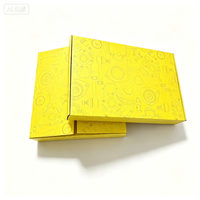 Caja de correo corrugada amarilla de alta gama, ecológica, reutilizable, con logotipo personalizado y asa de cinta.
