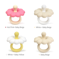 Melikey Kau-Blüten-Beißring für Babys, beruhigender Schnuller, sensorischer Beißring für Kleinkinder, Silikon-Babyschnuller
