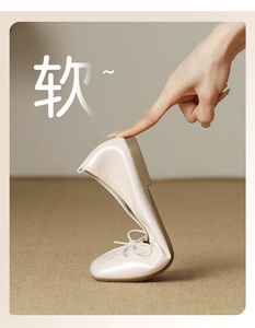 Ballerines de style français couleur champagne pour femmes avec nœud à découpe basse, ballerines de style français avec nœud couleur argent - Product Image 4