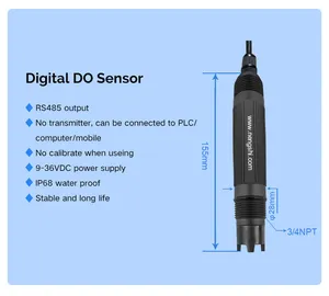 Sensor oksigen terlarut galvanik/optik akurasi tinggi sensor rs485 Digital DO eelektroda probe