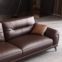 Canapé de bureau moderne minimaliste en cuir PU pour trois personnes, idéal pour les réunions, les conversations et la détente, avec un rembourrage en éponge haute densité