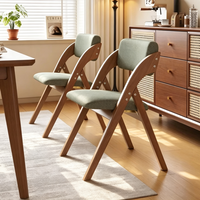 Chaise de salle à manger pliable en bois massif de style nordique avec dossier, design gain de place pour la maison, le bureau et les salles de conférence