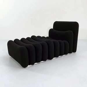 Wabi-sabi Style Black Piano-key Single <strong>Sofa</strong> Mid-century Designer Piece for <strong>Small</strong> Living Rooms <strong>Bedrooms</strong> Hotels Casual Lazy <strong>Sofa</strong> - Product Image 6