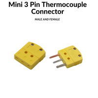 Connecteur Thermocouple RTD 3 Broches Type K/J/Pt100 Miniature/IP65/Nylon PA Prise de Panneau Standard OTP/MTP Mâle/Femelle