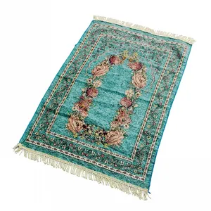 Tapis de prière musulman couverture de culte musulman confortable couverture de culte islamique en coton Chenille tapis de prière turque